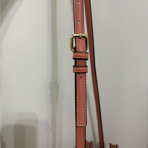 Dusty Orange Crossbody, 4 Zipper Compartments, 3 Slip Pockets, Adjustable Strap - Picture 9 of 12